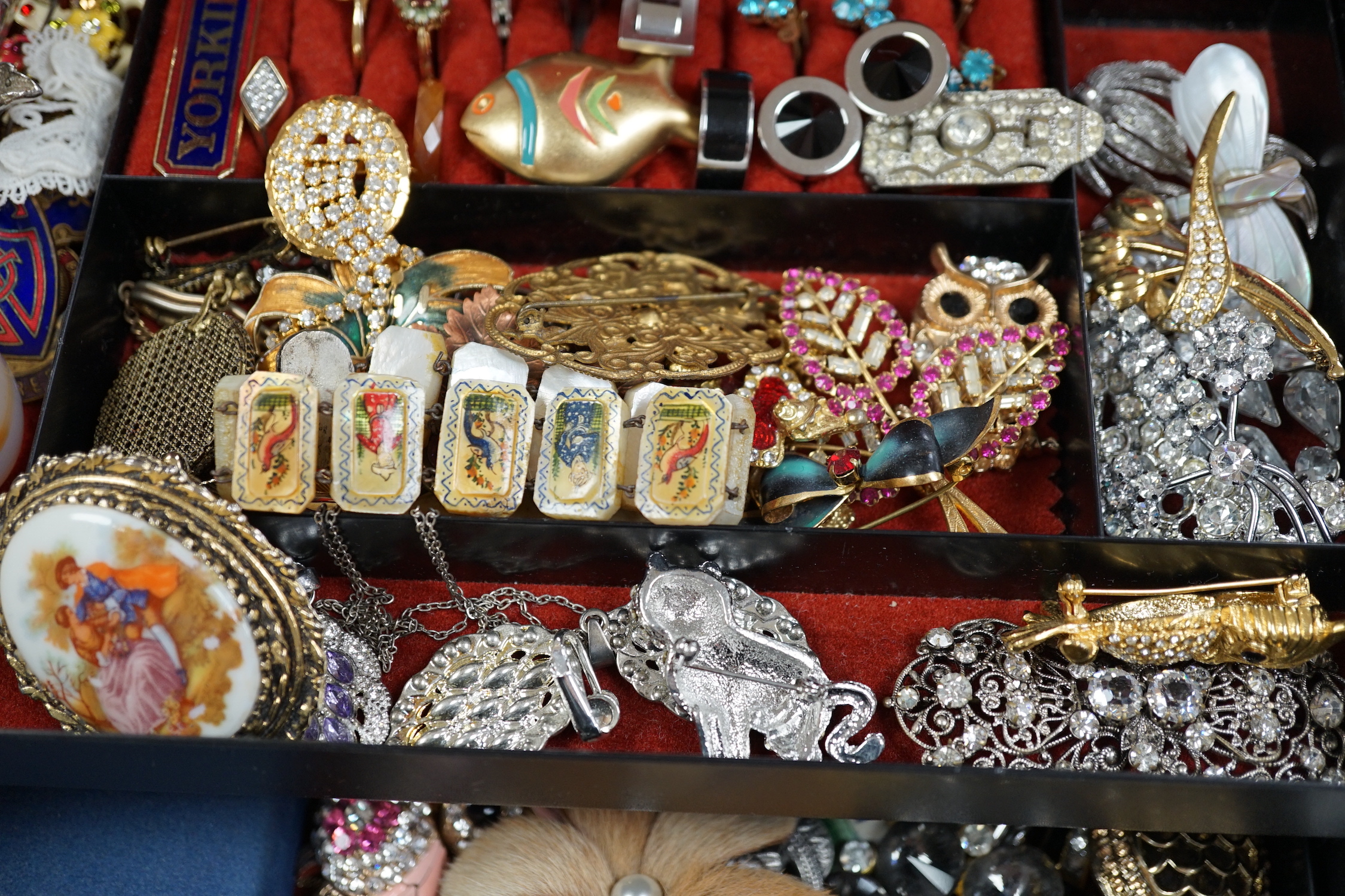 A large quantity of mixed costume jewellery.